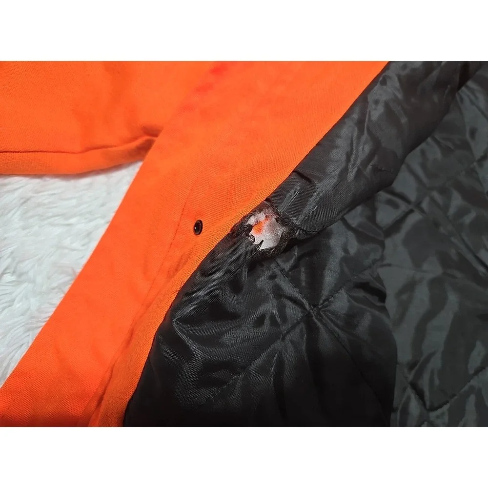 Woodfield Blaze Orange XL Hunting‎ Coat Quilt Lined Jacket Made USA Distressed